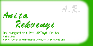 anita rekvenyi business card